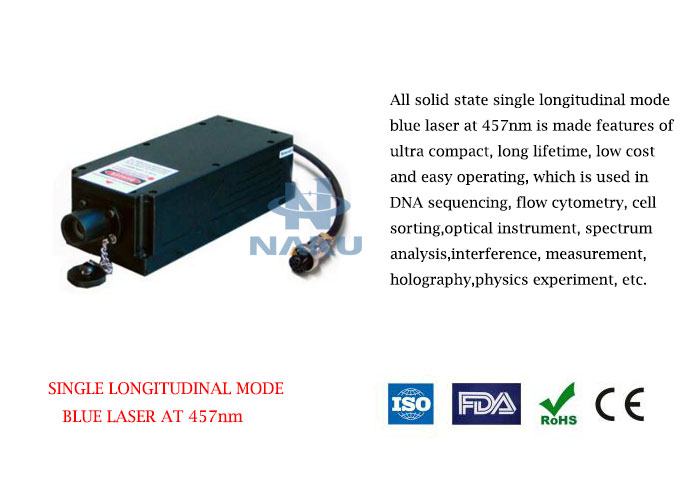 457nm Singal Longitudinal Mode Blue Laser 1~400mW